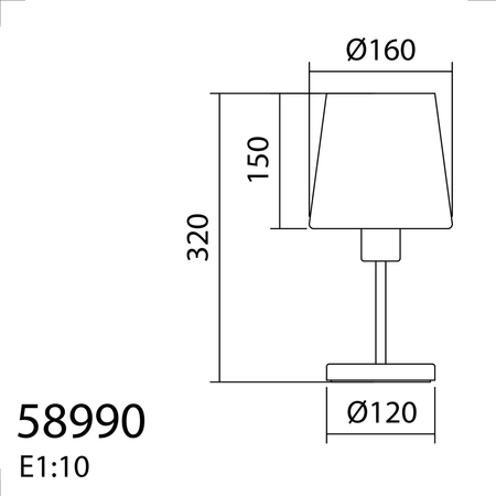 Lampa stołowa DEKO chrom matowy E27 szklany klosz