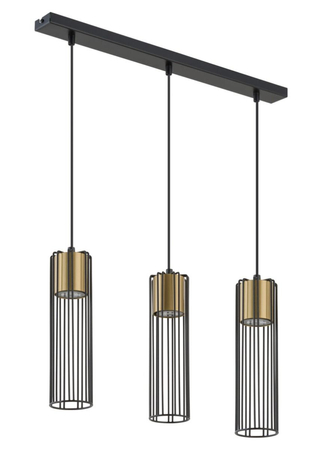 Sigma 33455 FOBIA 3 lampa wisząca prosty czarny/złoty