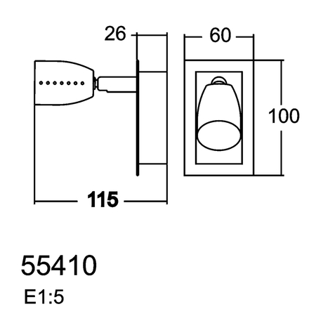 Lampa ścienna/sufitowa ECCO 1xGU10 biały