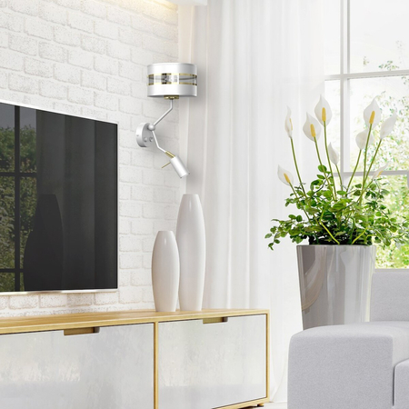 Milagro Kinkiet Ultimo 1xE27 1x mini GU10 Biały MLP7346 Biel / Złoto