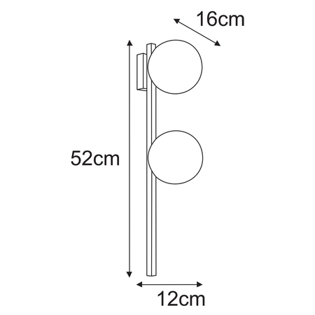 Kinkiet Kaja KORFU K-5463 czarny, biały