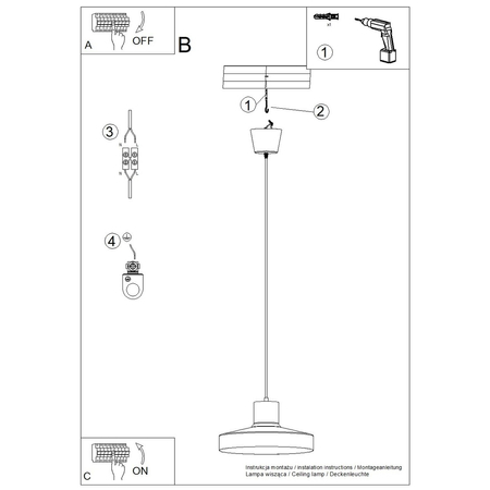 Sollux Lighting Lampa wisząca BILO czarna SL.1703
