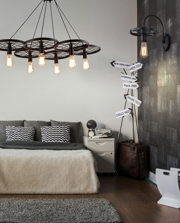 Lampa wisząca RANCH 6 Azzardo AZ1650 black