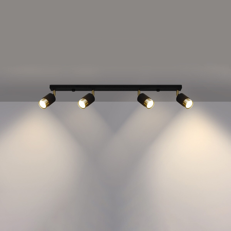 Sollux Lighting Plafon NERO 4 czarny/złoty SL.1072