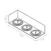 Lampa natynkowa AQForm Squares 111 x 3 Surface Biały Struktura