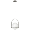 Średnia lampa wisząca Somerset - 1 źródło światła - Szczotkowany nikiel Quintiesse QN-SOMERSET-P-O-BN