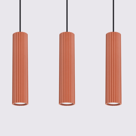 Sollux Lighting Lampa wisząca KARBON 3L ochra czerwona SL.1632