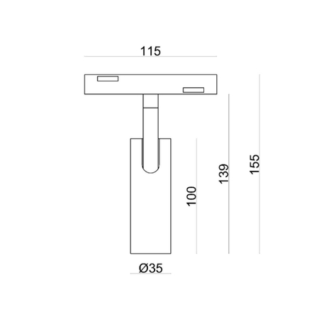 Oprawa szynowa Abigali LWQ-M01 Magneto (48V, ściemnianie 1-10V) 7W 3000K CRI>90