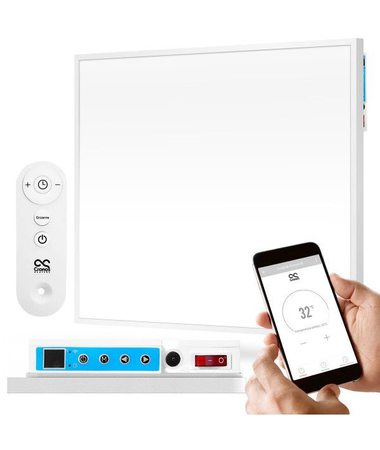 Panel grzewczy Cronos z WiFi i pilotem 480W kolor ramki srebrny