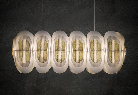 Lampa wisząca Slamp FIORDLYS - GOLD LINEAR FRDSXXLGLD01T00LINEU złoty