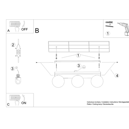 Sollux Lighting Plafon YOLI 3 biały SL.1148