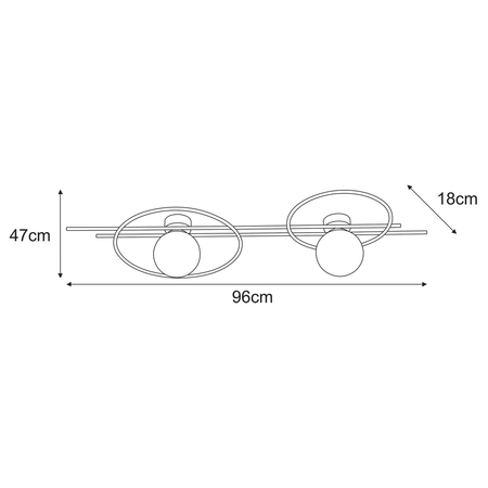 Kinkiet Kaja CORSA K-5347 bursztynowy, czarny