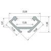 Eko-Light PROFIL ALUMINIOWY SREBRNY TYP Z 2m + KLOSZ MLECZNY EKPR0095