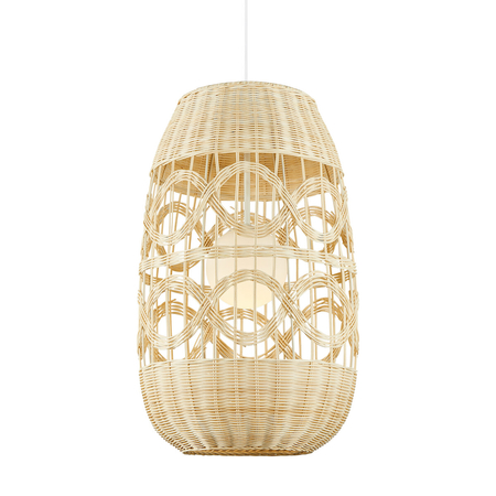 Milagro Lampa wisząca ARONA NATURAL 1xE14 fi 400 ML0353 BIAŁY + RATTAN