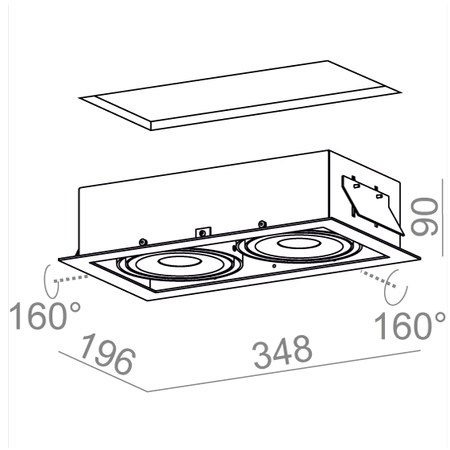 Lampa wpuszczana AQForm Squares 111 x 2 Qrled Recessed Biały Struktura