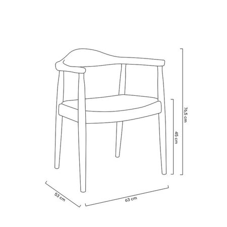 Krzesło KENNEDY naturalne - drewno jesion, ekoskóra