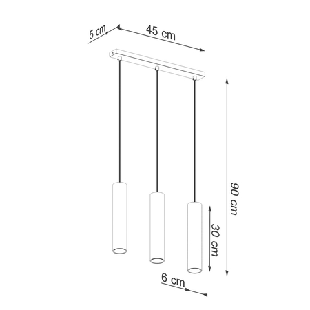 Sollux Lighting Lampa Wisząca LAGOS 3 złoty połysk SL.1201
