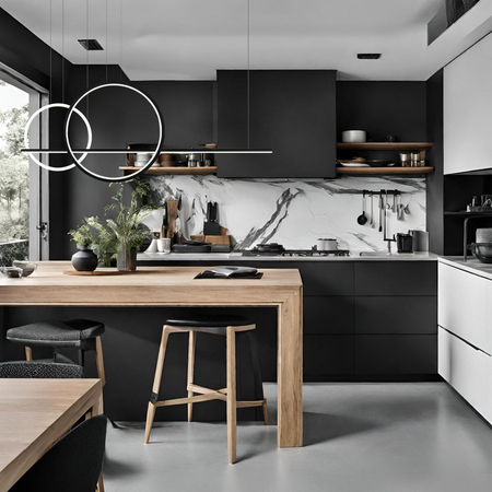 Lampa wisząca Linea No.4 60/40cm czarna 3k