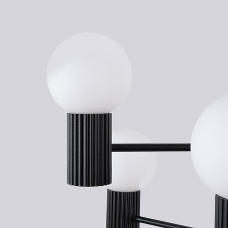 Sollux Lighting Żyrandol HALO 6 czarny SL.1830