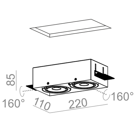 Lampa wpuszczana AQForm Squares 70 X 2 Qrled Lens Trimless Recessed Biały Struktura