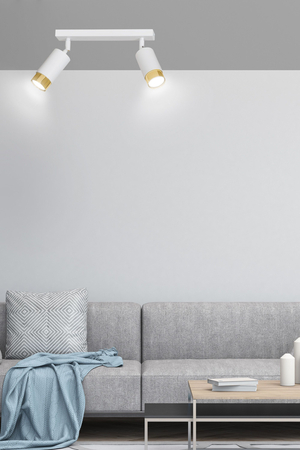 Lampa sufitowa HIRO 2 WH/GOLD Emibig 963/2 biały/złoty