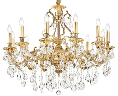 Żyrandol Glamour złoty Ideal Lux 164960 Gioconda SP12 Oro