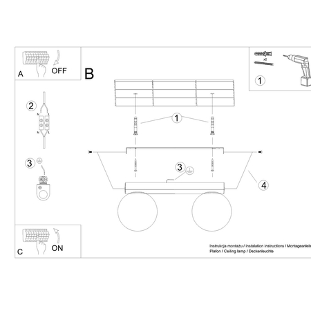 Sollux Lighting Plafon YOLI 2 biały SL.1147