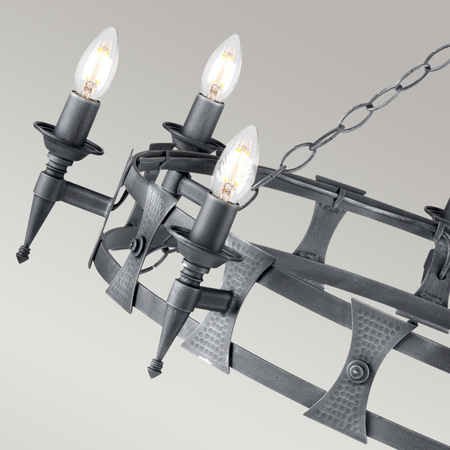 Żyrandol Elstead Lighting Saxon patyna SAX8-BLK-SIL