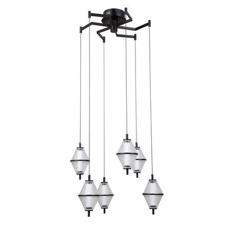 Lampa wisząca Italux Fuente PND-34395-6-BK Czarny mat, chrom