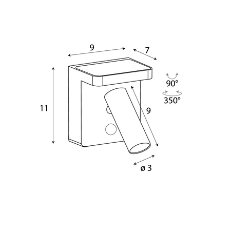 MAXLIGHT W0373 LOFER KINKIET BIAŁY 7W 364LM 3000K