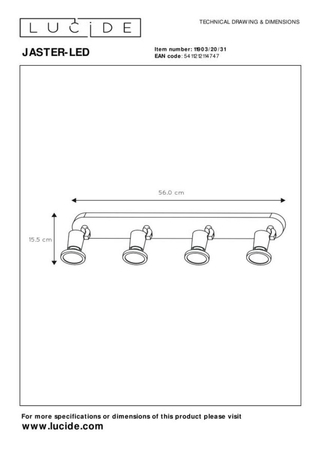 Reflektor Lucide JASTER biały 11903/20/31