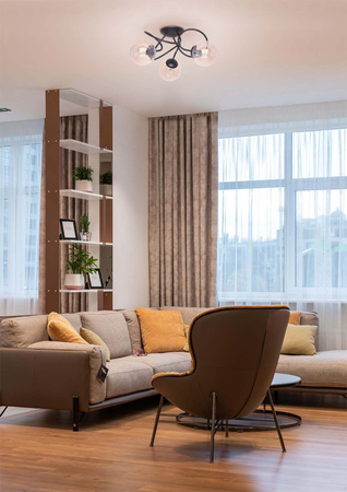 Lampa sufitowa FLORO Kaja K-5126 bursztynowy