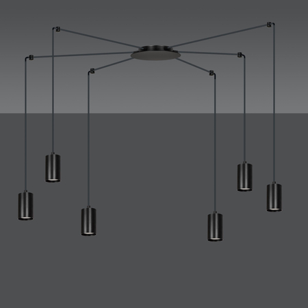 Lampa wisząca TRAKER 6 BL/BLACK Emibig 524/6 czarny