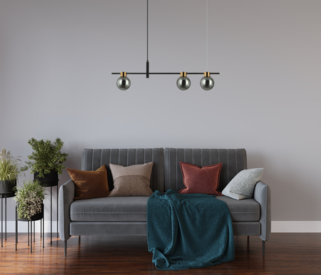 Lampa wisząca Italux PND-5225-3-BK-SG Czarny, dymiony