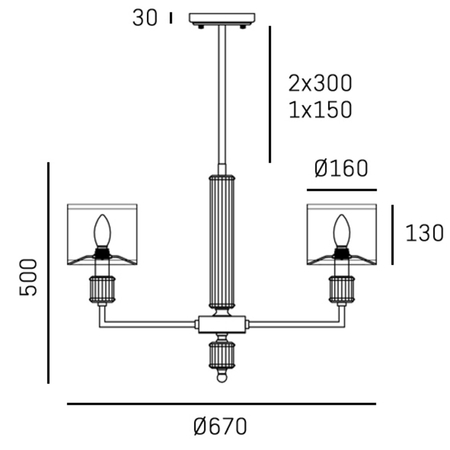 Cosmo Light Lampa wisząca SUTTON P06385AU-WH