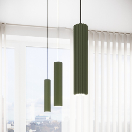 Sollux Lighting Lampa wisząca KARBON 2 zielona oliwka SL.1612