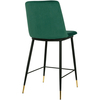 Krzesło barowe DIEGO 65 zielone - welur, podstawa czarno złota
