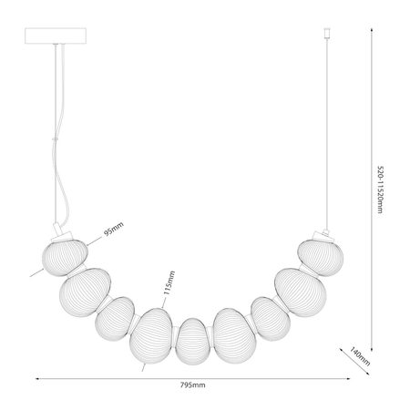 Milagro Lampa wisząca BOLLA SMOKED 36W LED ML1429 CHROM