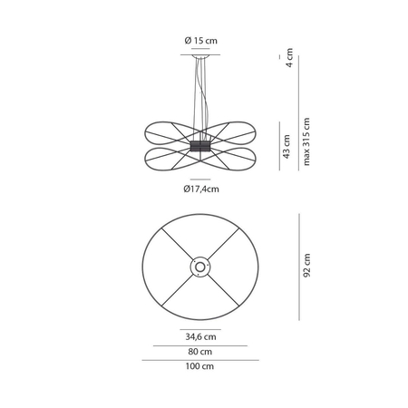 Lampa wisząca Axo Light Hoops 2 Gold