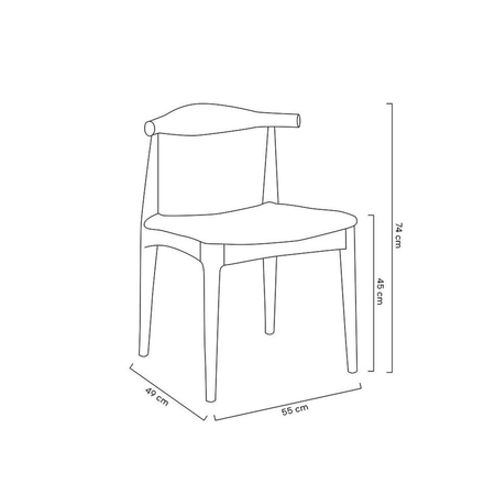 Krzesło ELBOW naturalne - drewno jesion, ekoskóra czarna