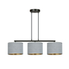 Lampa wisząca HILDE 3 BL GRAY Emibig 1050/3 czarny/chrom